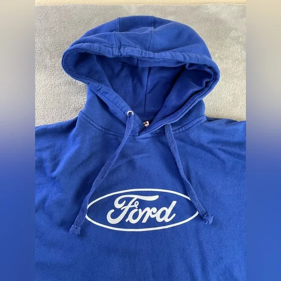 Ford Logo Men's Blue Hoodie Sweater Large - Picture 1 of 9